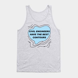 Civil Engineer Blue Contours Tank Top